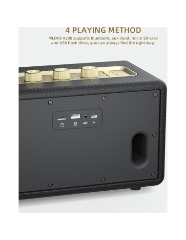 Altavoz Bluetooth Retro MLOVE A200 45W con USB y Aux
