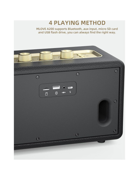 Altavoz Bluetooth Retro MLOVE A200 45W con USB y Aux Altavoz Bluetooth Retro MLOVE A200 45W con USB y Aux