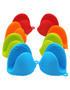 Guantes de Horno de Silicona NEPAK - 4 Pares Resistentes al Calor