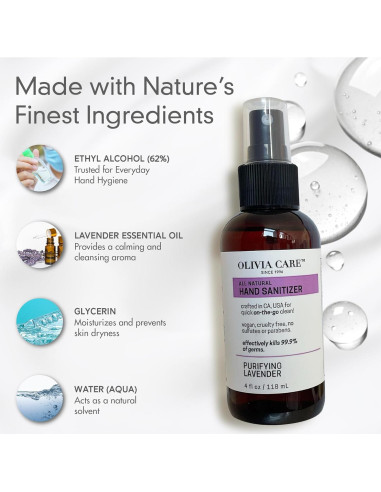 Desinfectante de Manos Olivia Care 118 ML con Aceites Esenciales