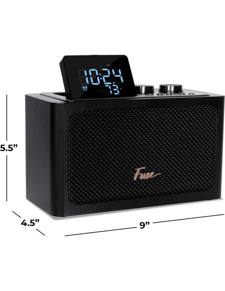 Reloj Despertador Bluetooth Fuse Zide | Radio FM | Negro