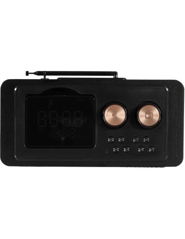 Reloj Despertador Bluetooth Fuse Zide | Radio FM | Negro