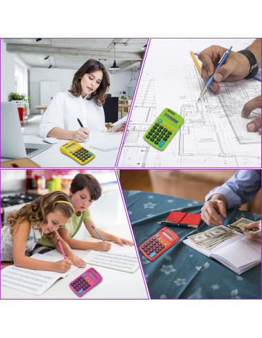 Calculadora de bolsillo Erinnmy 12 piezas multicolor 8 dígitos