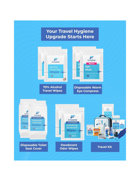 Toallitas Húmedas de Viaje FLYGIENE 70% Alcohol 10 Unidades Toallitas Húmedas de Viaje FLYGIENE 70% Alcohol 10 Unidades