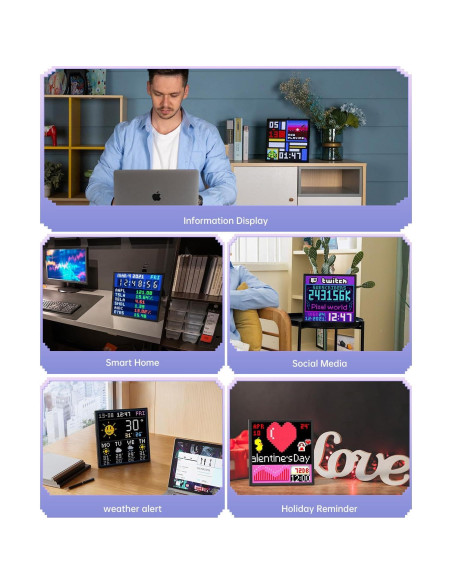 Divoom Pixoo-64 Marco Digital LED 64x64 WiFi Negro