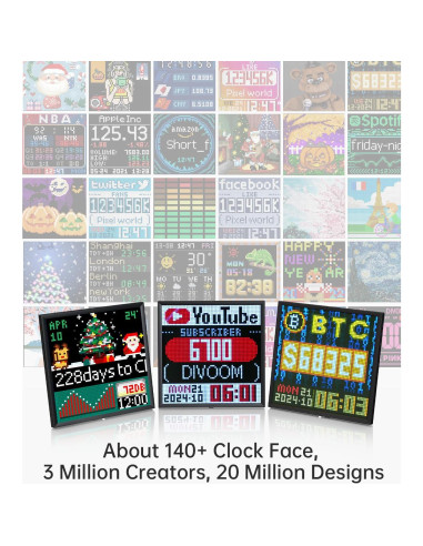 Divoom Pixoo-64 Marco Digital LED 64x64 WiFi Negro