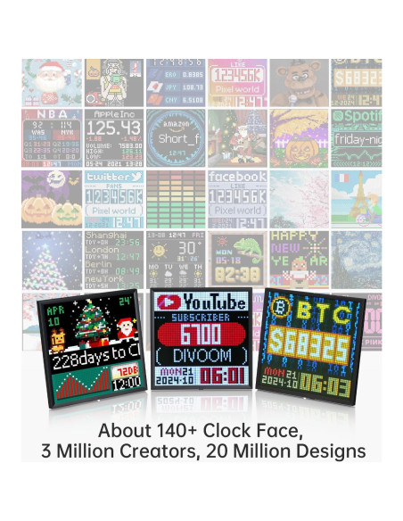 Divoom Pixoo-64 Marco Digital LED 64x64 WiFi Negro