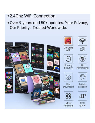 Divoom Pixoo-64 Marco Digital LED 64x64 WiFi Negro