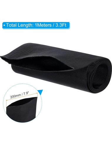 Manga Protectora de Manguera Nylon PATIKIL 200mm x 1m Negra