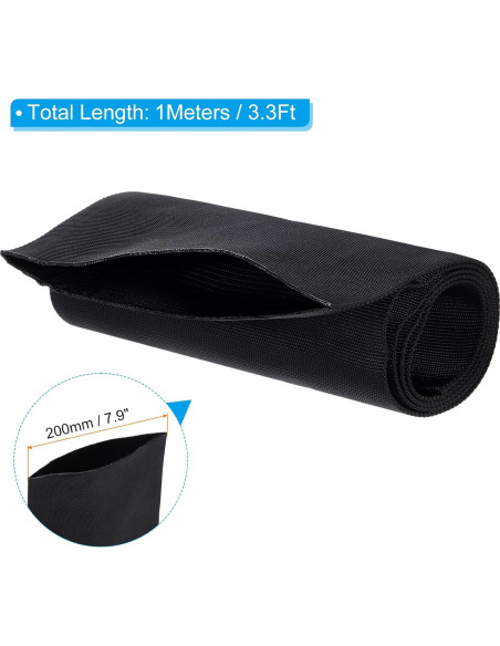 Manga Protectora de Manguera Nylon PATIKIL 200mm x 1m Negra