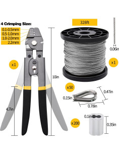Kit de herramientas para engastar cables de acero FGBNM 100m 2
