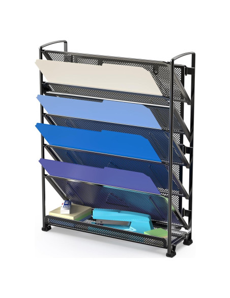 Organizador de Documentos de Pared Simple Houseware 6 Niveles Negro