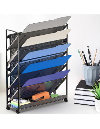 Organizador de Documentos de Pared Simple Houseware 6 Niveles Negro