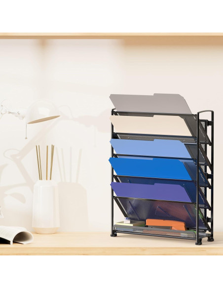 Organizador de Documentos de Pared Simple Houseware 6 Niveles Negro