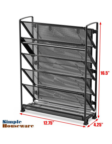 Organizador de Documentos de Pared Simple Houseware 6 Niveles Negro
