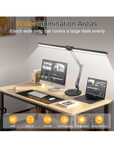 Lámpara de Escritorio LED MOLOOR 24W Doble Cabeza 99cm