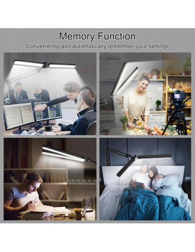 Lámpara de Escritorio LED MOLOOR 24W Doble Cabeza 99cm