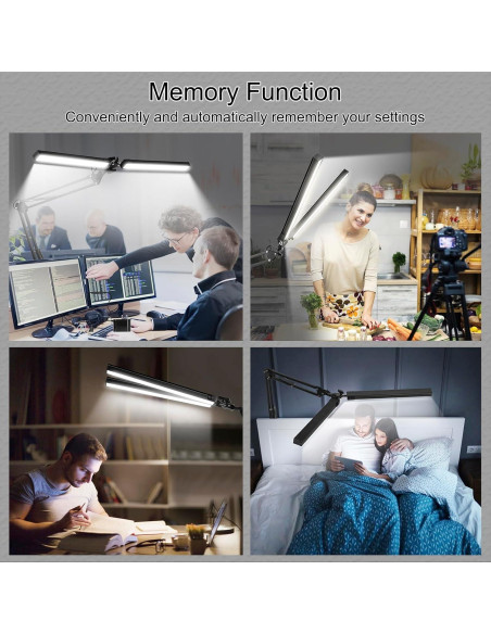 Lámpara de Escritorio LED MOLOOR 24W Doble Cabeza 99cm