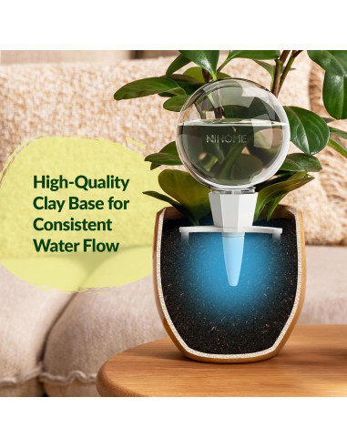 NiHome 2PCS Esferas de Riego Automático de Arcilla 0.5L