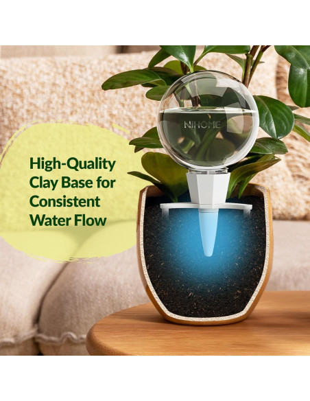 NiHome 2PCS Esferas de Riego Automático de Arcilla 0.5L