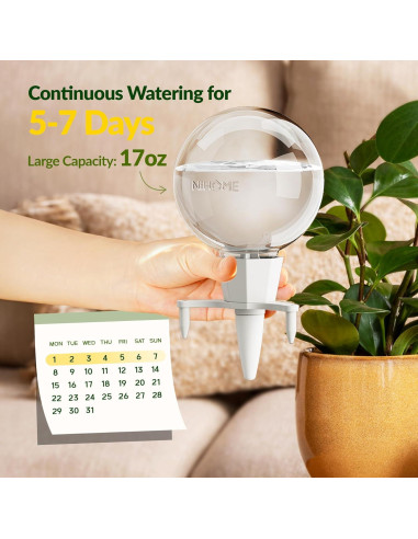 NiHome 2PCS Esferas de Riego Automático de Arcilla 0.5L