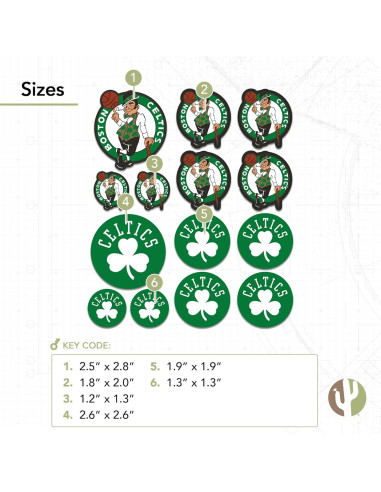 Calcomanías NBA Boston Celtics Desert Cactus Vinilo 27.94x21.59cm