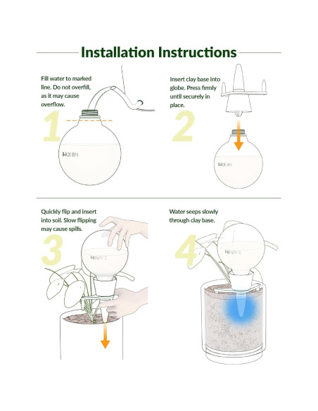 NiHome 2PCS Esferas de Riego Automático de Arcilla 0.5L