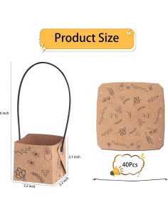 40 Bolsas de Envoltura para Suculentas Fayoula 5.1 cm Kraft 2