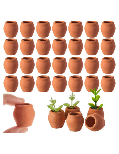 Set de 40 Macetas de Arcilla Terracota RimCereal 2.3x1.9 cm