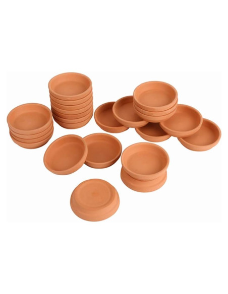 24 Platos de Terracota FCFKUK para Macetas de Suculentas 24 Platos de Terracota FCFKUK para Macetas de Suculentas