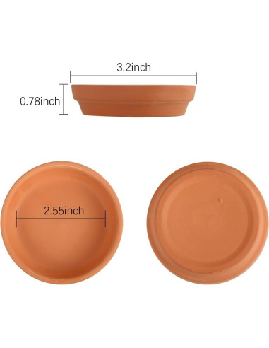 24 Platos de Terracota FCFKUK para Macetas de Suculentas