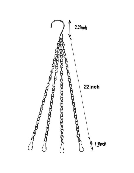 Cadena Colgante EMPHY 61 cm con 4 Ganchos para Macetas