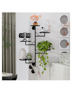 Estante giratorio de plantas GcdPai 5 niveles metal negro