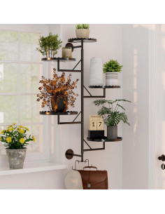 Estante giratorio de plantas GcdPai 5 niveles metal negro 2