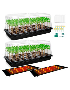 Bandeja de Inicio de Semillas Hugbow 144 Celdas con Domo 20cm