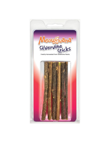 Palos de Silvervine Meowijuana 10 cm para Gatos - Masticables Naturales