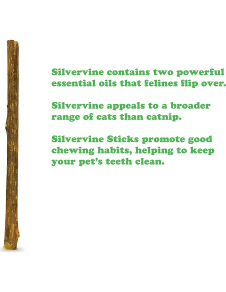 Palos de Silvervine Meowijuana 10 cm para Gatos - Masticables Naturales