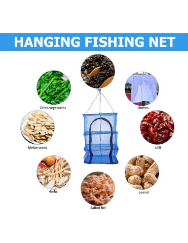 Red de Secado de Alimentos Plegable 4 Capas BESPORTBLE 66x35cm