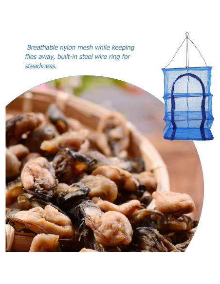 Red de Secado de Alimentos Plegable 4 Capas BESPORTBLE 66x35cm