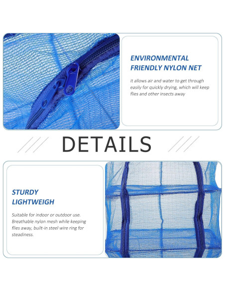 Red de Secado de Alimentos Plegable 4 Capas BESPORTBLE 66x35cm