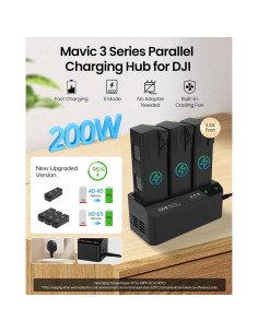 Cargador Hub 200W LKTOP para DJI Mavic 3 - Carga Rápida 1hr 2