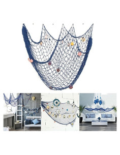 Red decorativa de pesca Rosoz 200x150cm azul para hogar