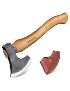 Hacha de Camping Soñar Alcance 36 cm Acero Forjado con Funda