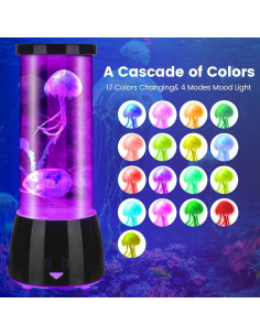 Lámpara de Medusas LED Eadaiylon 17 Colores 4 Modos 27.4cm 2