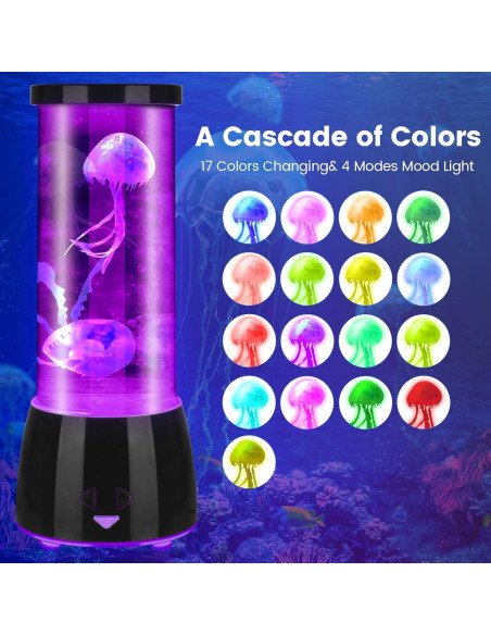 Lámpara de Medusas LED Eadaiylon 17 Colores 4 Modos 27.4cm