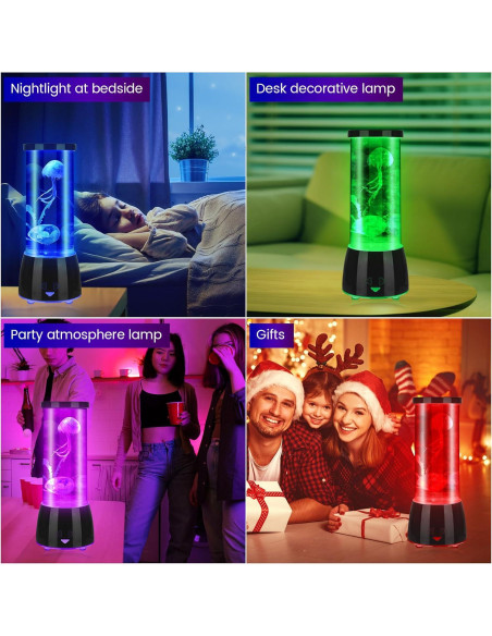 Lámpara de Medusas LED Eadaiylon 17 Colores 4 Modos 27.4cm