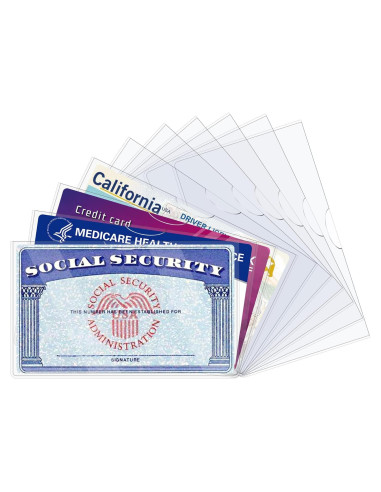 Paquete de 10 fundas protectoras Liemand para tarjetas 9.65x5.89cm