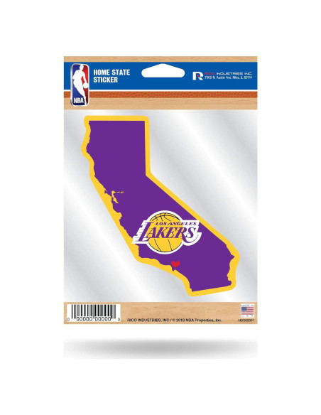 Calcomanía Los Angeles Lakers Rico Industries 12.7x17.8cm
