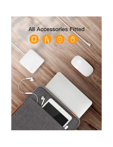 Funda Protectora Inateck para Laptop 14" Gris Oscuro