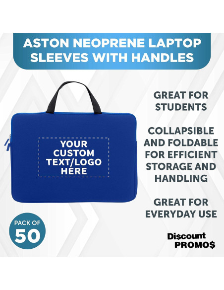 Fundas de Neopreno Personalizadas para Portátiles - 50 Unidades Azul